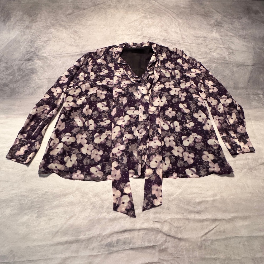 Jones of New York plus size 24W long‎ sleeved floral blouse NWOT